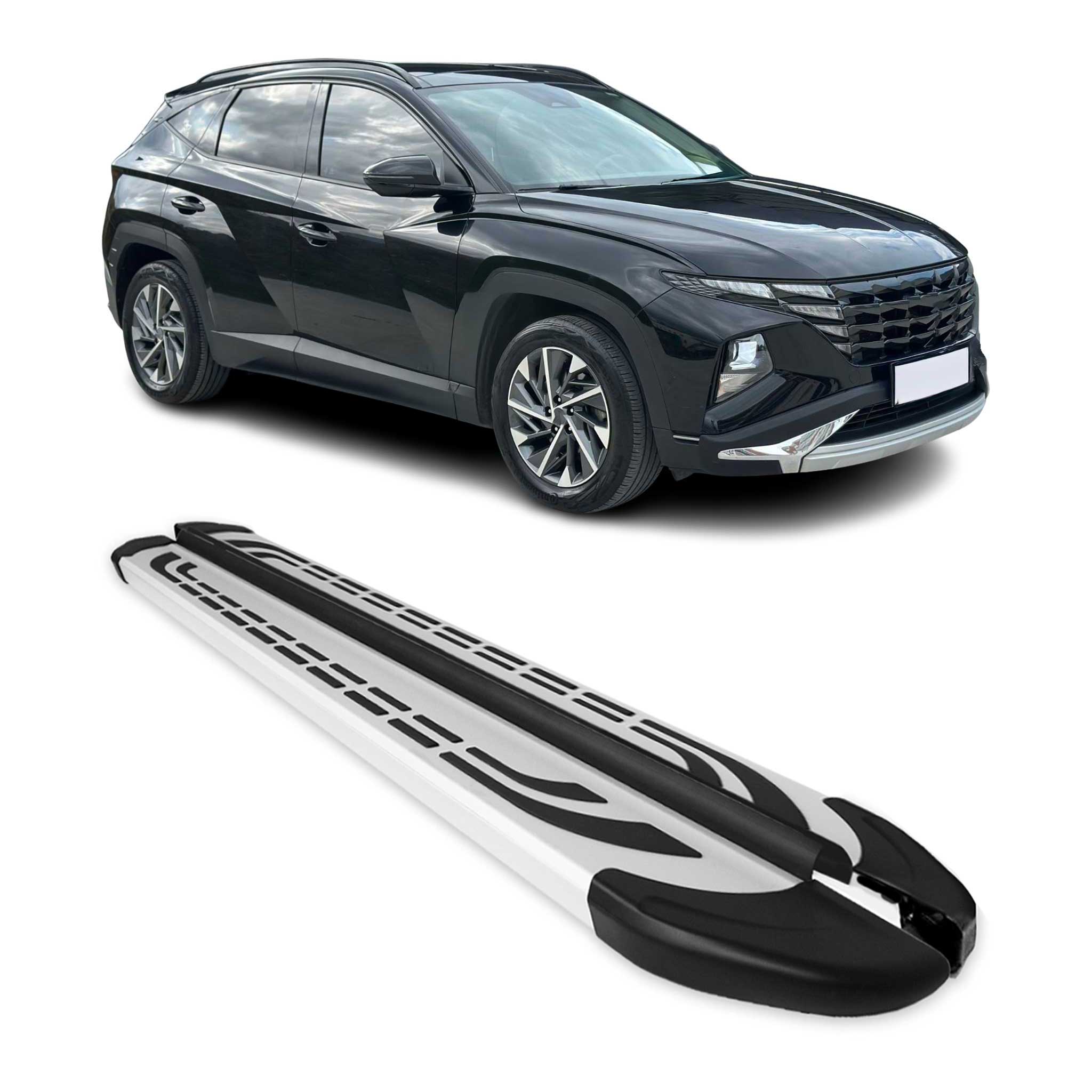 Trittbretter Seitenschweller Seitenbretter für Hyundai Tucson 2022-2026 Alu Grau