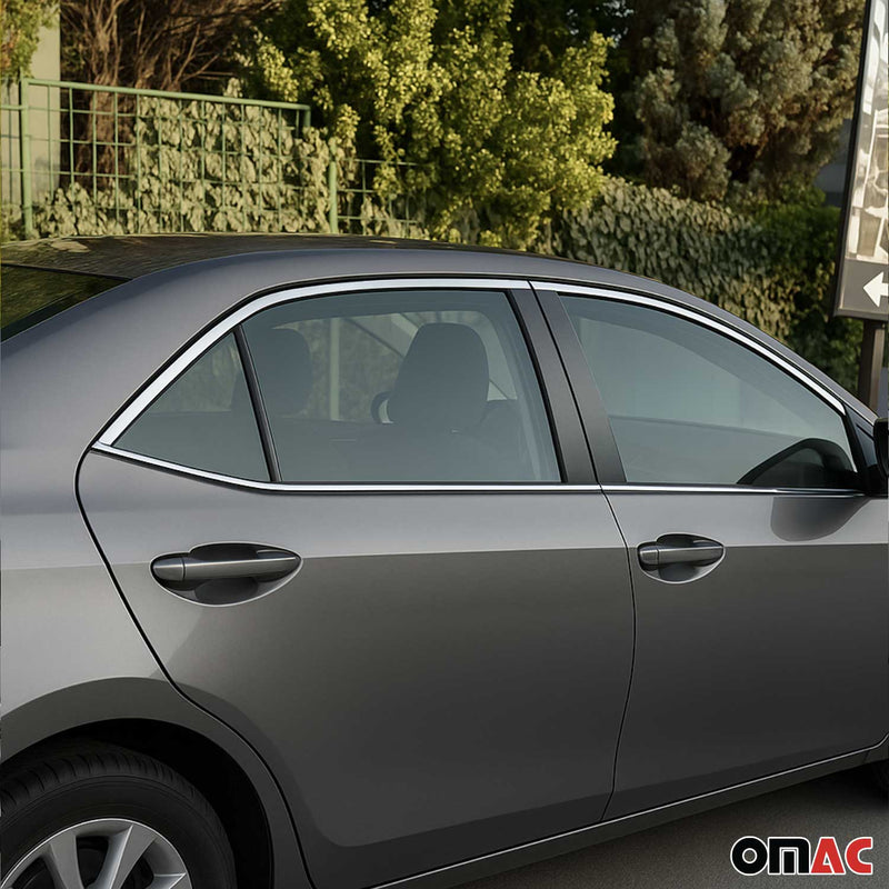 Fensterleisten Fensterrahmen für Toyota Corolla 2013-2019 Stufenheck Silber 10x
