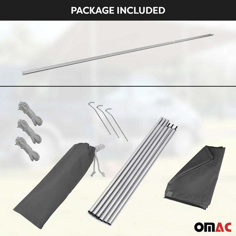 Sonnensegel Kederschiene Vorzelt Satz für VW T7 Transporter Caravelle L1 Silber