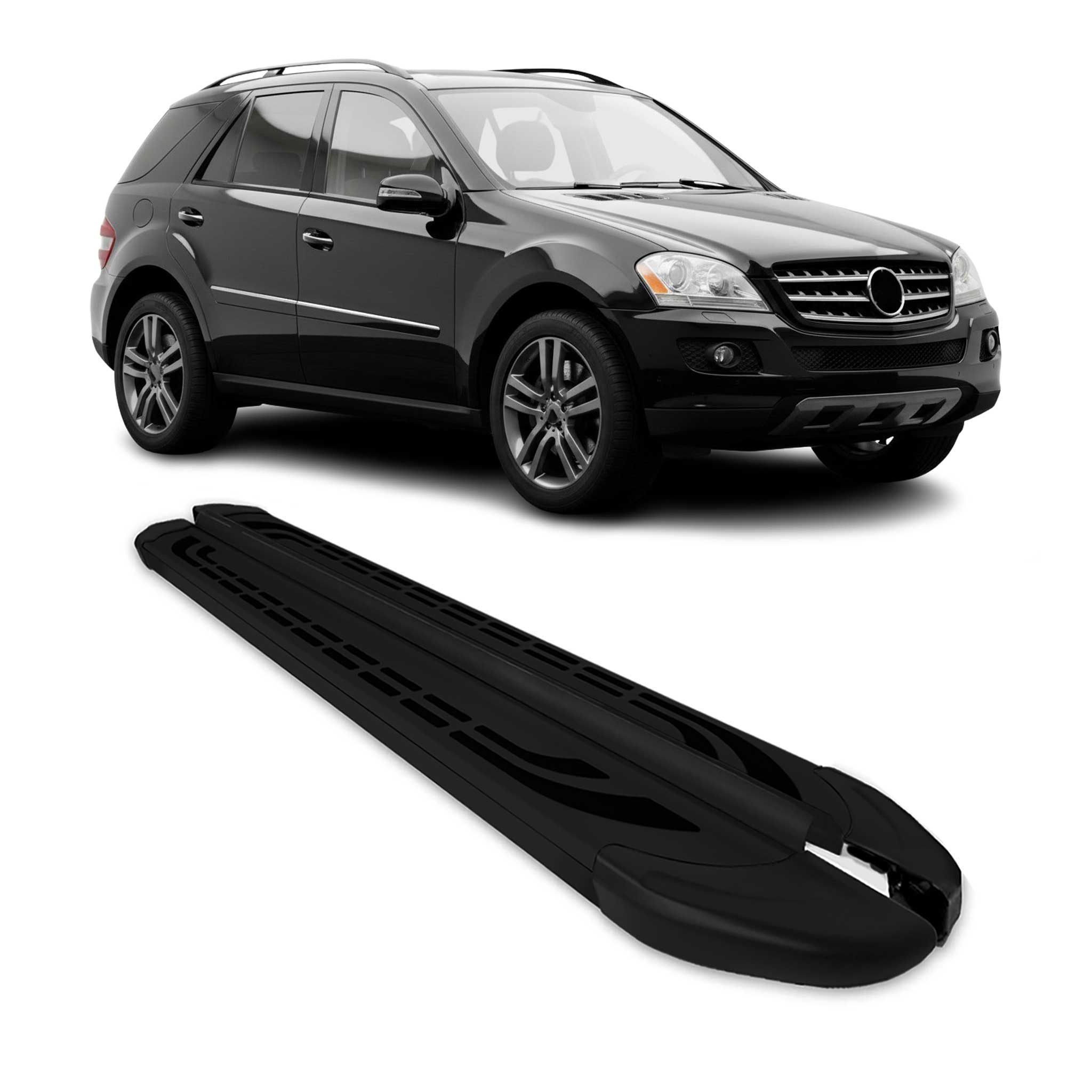 Trittbretter Seitenschweller für Mercedes M Klasse W164 2005-2012 Alu Schwarz