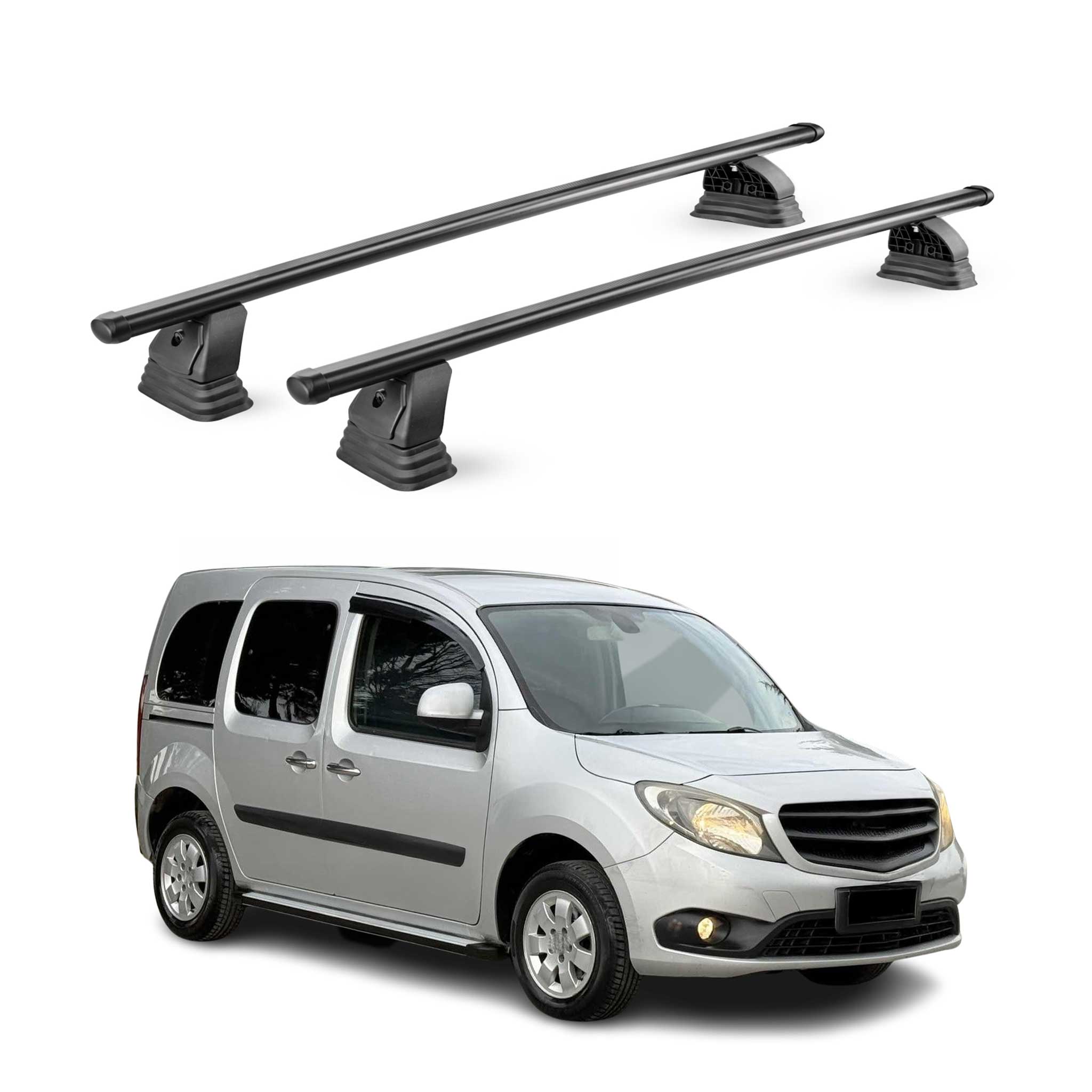 Stahl Dachträger für Mercedes Citan W415 2012-2021 TÜV 75 kg 2tlg Schwarz