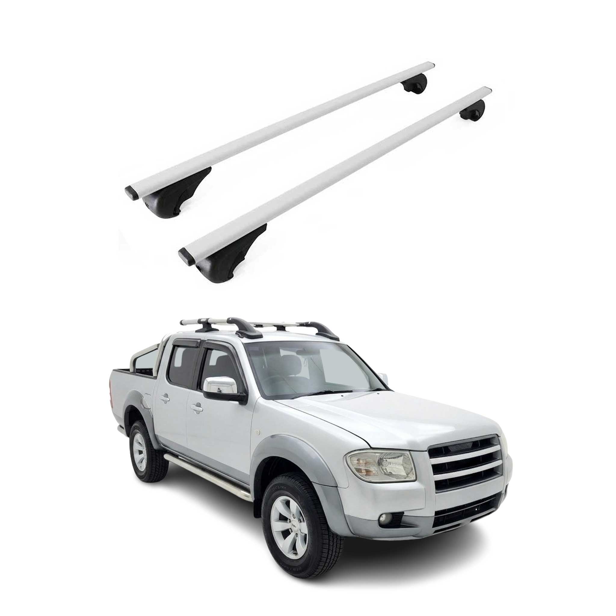 Dachträger Grundträger für Ford Ranger II 2006-2011 Metall Silber 2tlg