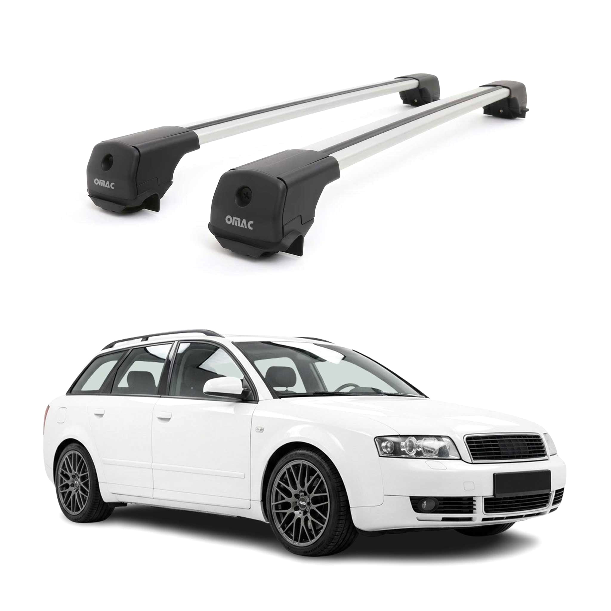 Dachträger Grundträger für Audi A4 B6 B7 Avant 2001-2008 Aluminium 75kg Grau 2x