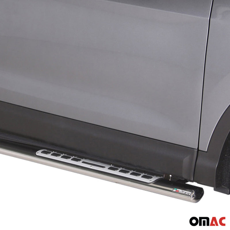 Edelstahl Seitenschweller Schwellerrohre für Nissan Qashqai 2014-2021 Silber