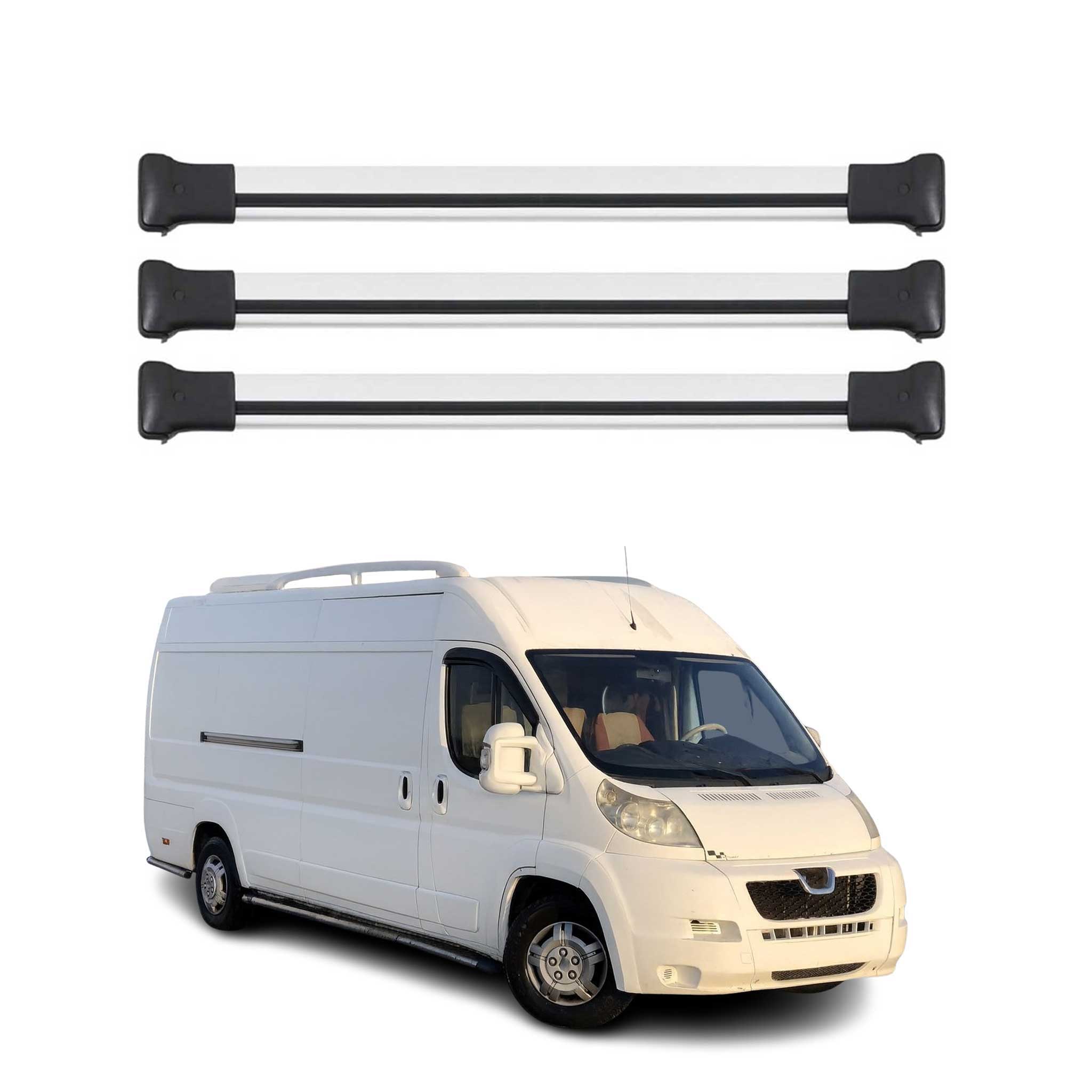 Dachträger Grundtäger für Peugeot Boxer 2006-2024 75kg Aluminium Silber 3 tlg