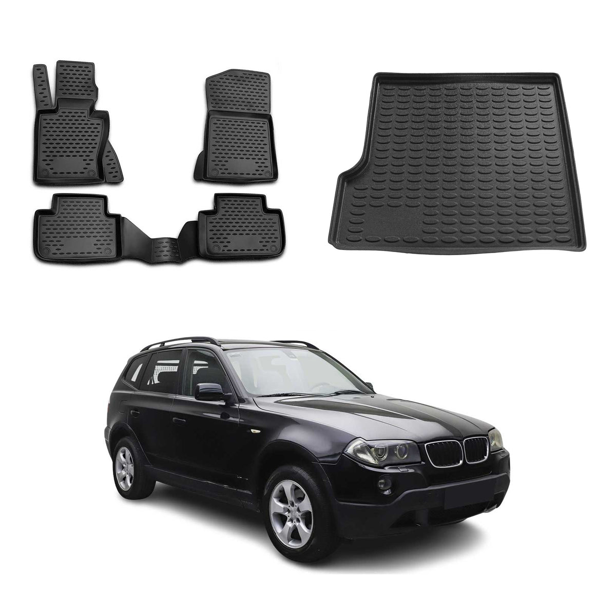 OMAC Fußmatten & Kofferraumwanne Set für BMW X3 E83 2003-2010