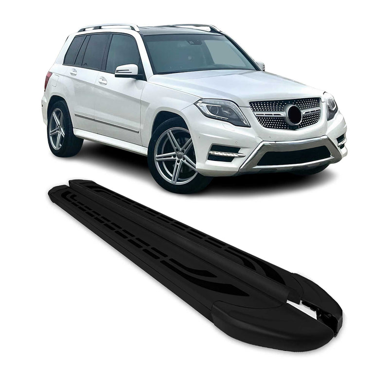 Trittbretter Schweller Seitenbretter für Mercedes GLK X204 2008-2015 Alu Schwarz