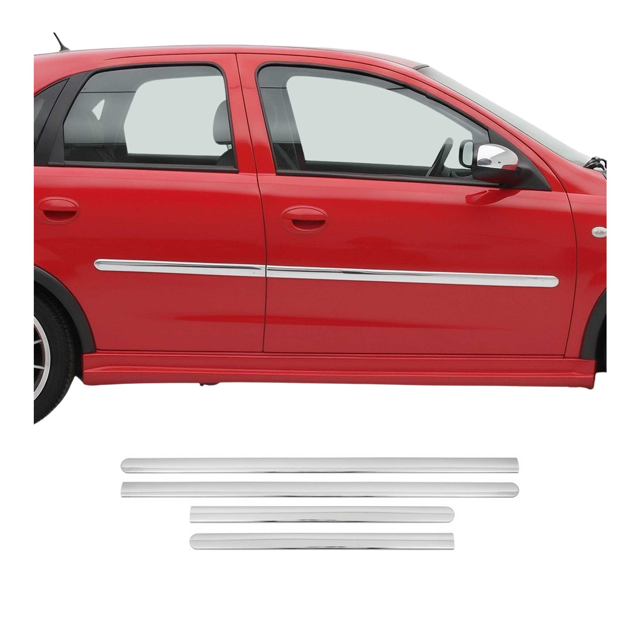 Seitentürleiste Türleisten Türschutzleiste für Opel Corsa C 2000-2006 Chrom 4x
