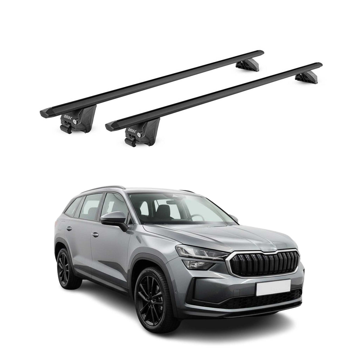 Dachträger Grundtäger für Skoda Kodiaq II 2024-2026 Aluminium Schwarz 2 tlg ABE