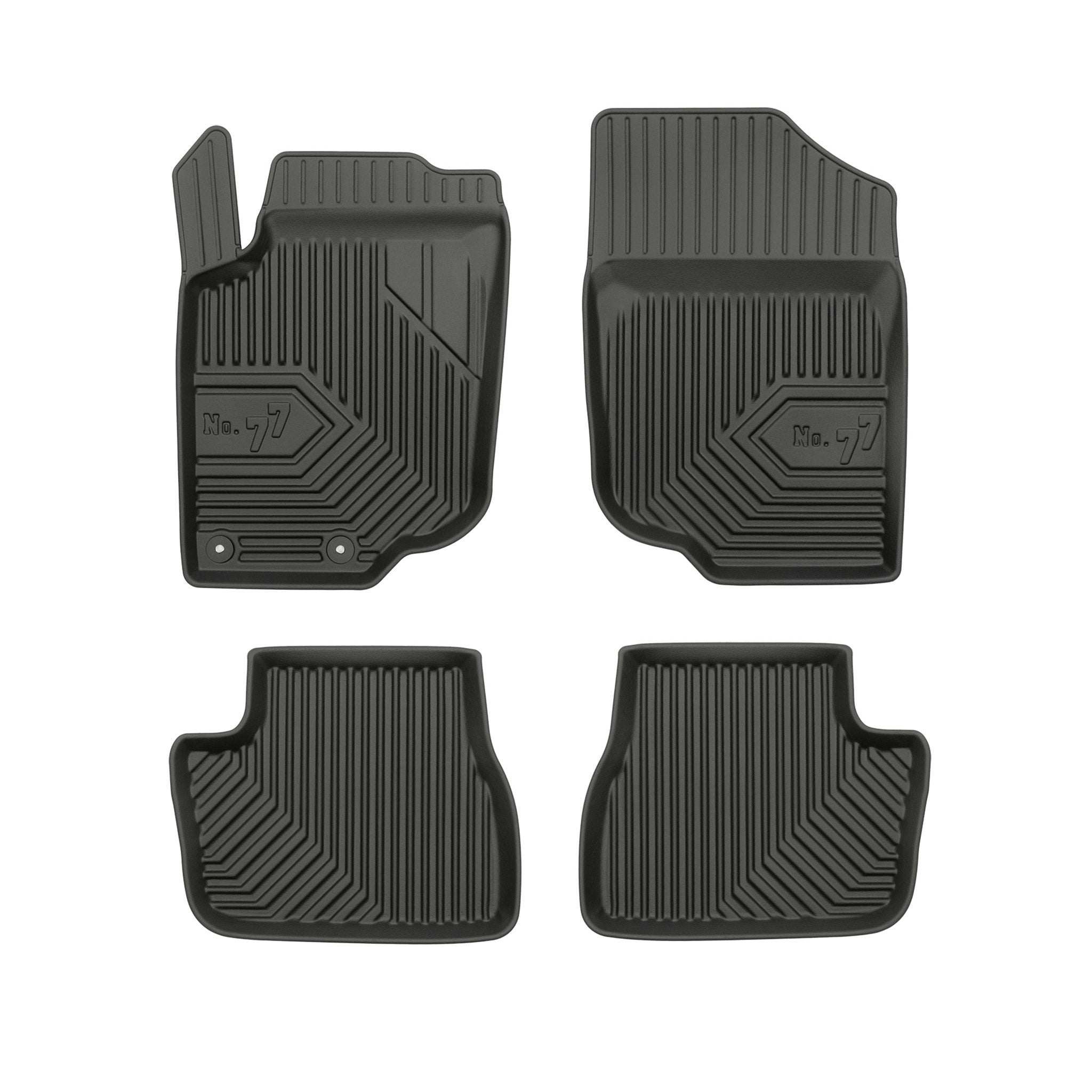 Fußmatten Gummimatten No.77 für Peugeot 207 2006-2014 TPE Gummi Schwarz 4 Teile