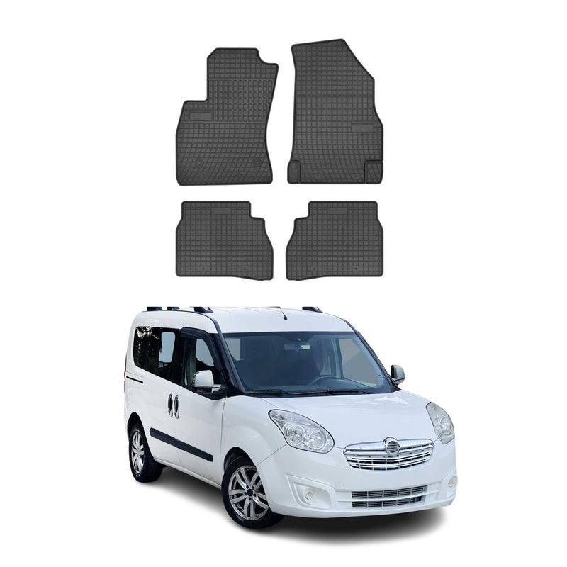 OMAC Gummi Fußmatten für Opel Combo D 2012-2019 Automatten Gummi TPE Schwarz 4x
