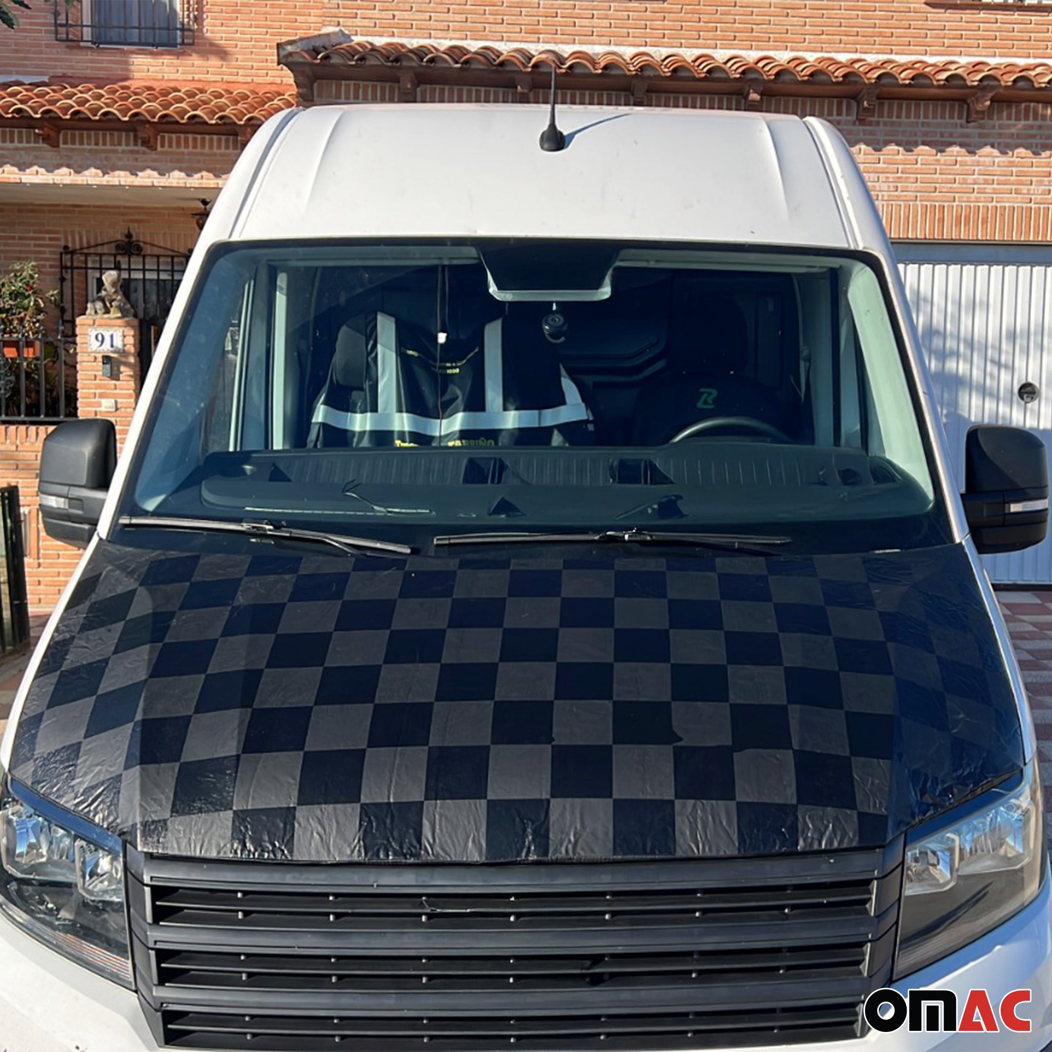 Haubenbra Steinschlagschutz Bonnet Bra für VW Crafter 2016-2024 Kariert 1tlg