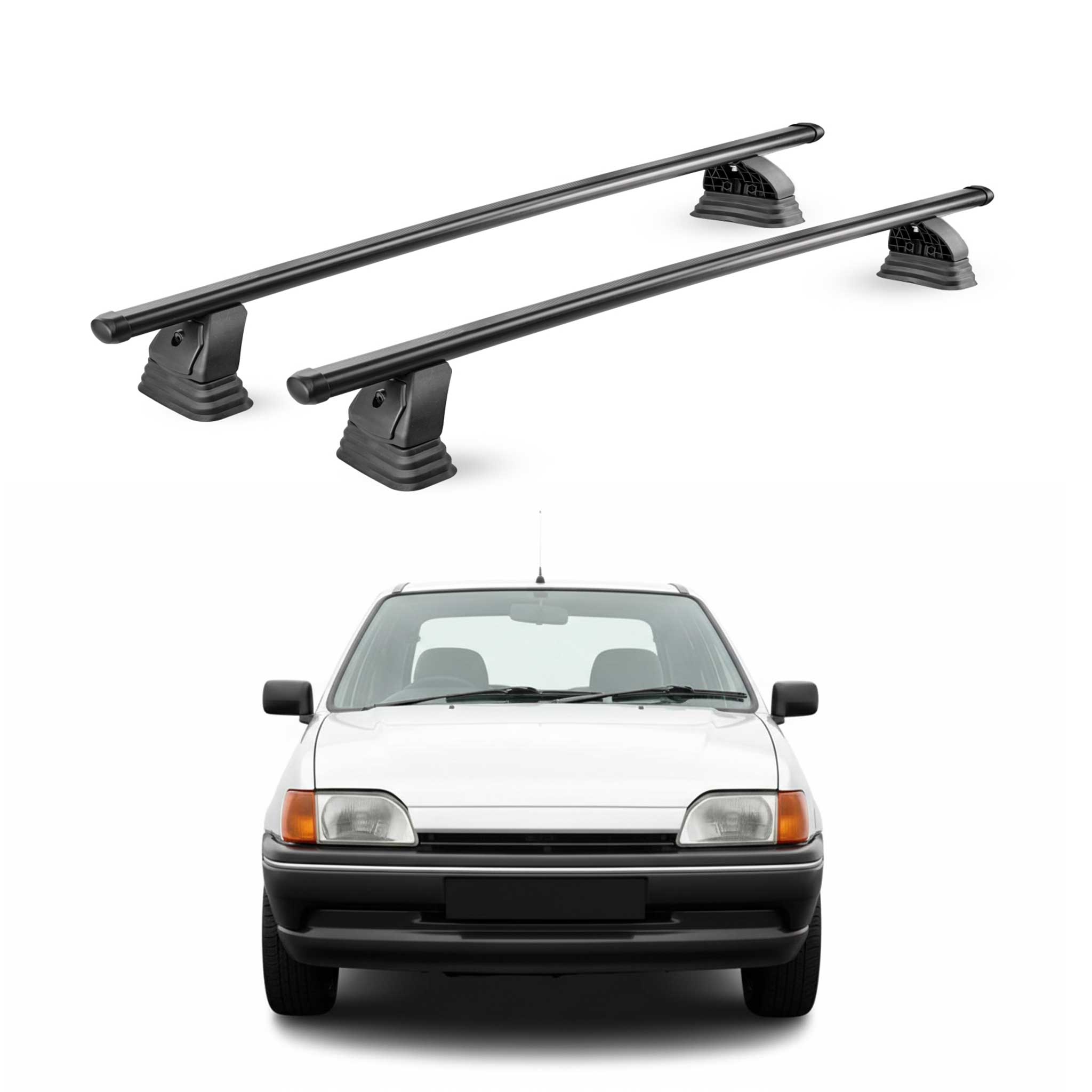 Stahl Dachträger für Ford Fiesta III 1989-1997 3-Tür TÜV Abschließbar 2x Schwarz