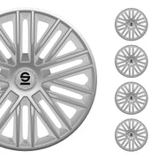 Radkappen Radzierblenden Sparco Bergamo 16" Zoll Auto Abdeckung Set Silber 4x
