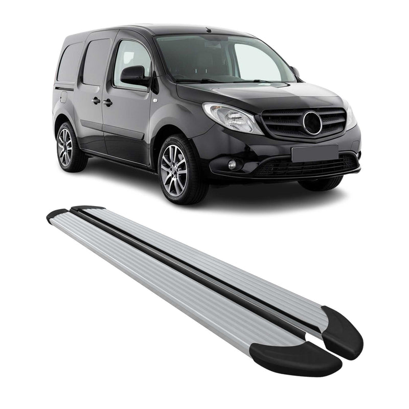 Seitenschweller Trittbretter Schweller für Mercedes Citan 2013-2021 Alu Grau