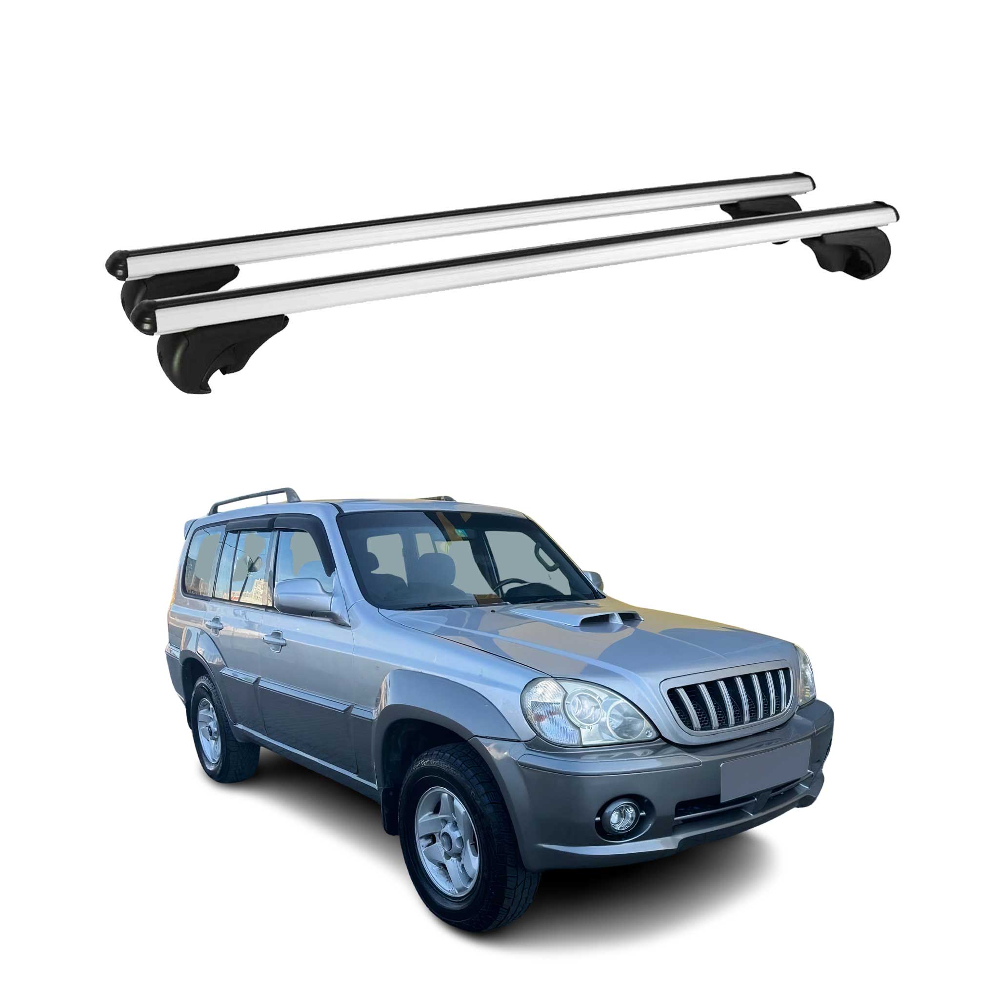 Dachträger Grundtäger für Hyundai Terracan 2001-2007 75kg Aluminium Silber 2 tlg