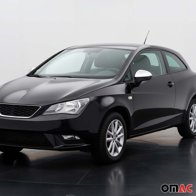 Spiegelkappen Spiegelabdeckung für Seat Ibiza 2008-2017 Edelstahl Silber 2tlg