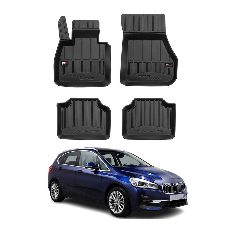 OMAC Gummi Fußmatten für BMW 2er Active Tourer F45 2014-2021 Premium Schwarz 4x