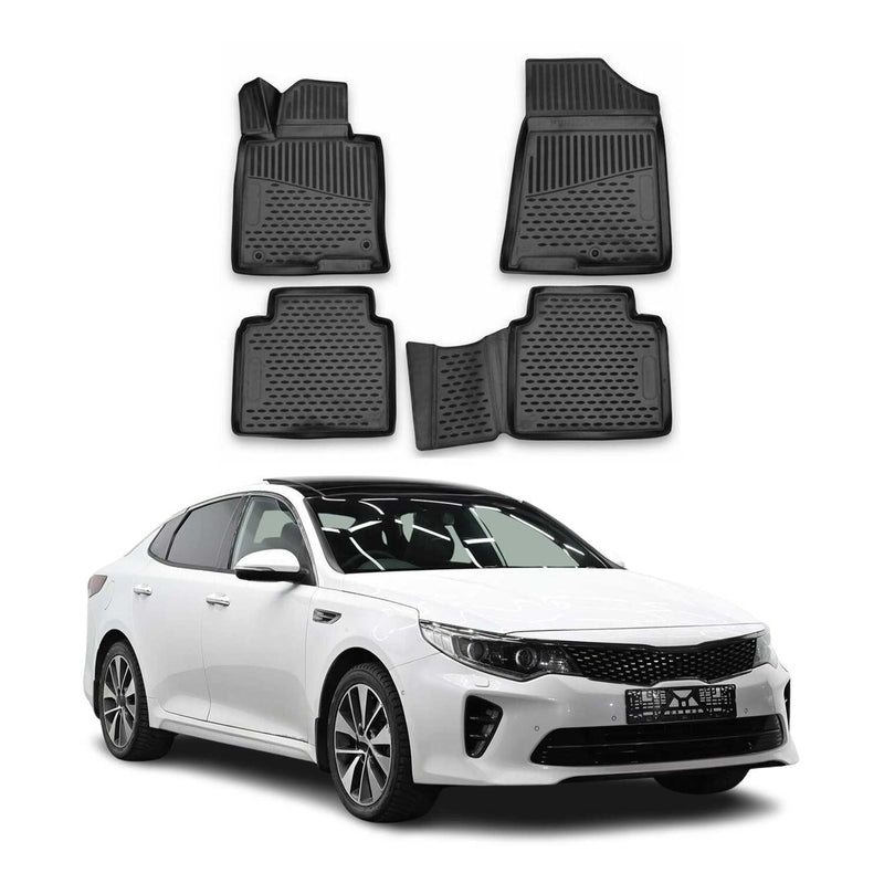 OMAC Gummimatten Fußmatten für Kia Optima 2015-2021 TPE Automatten Schwarz 4x