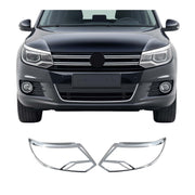 Scheinwerfer Leisten Scheinwerferblende für VW Tiguan 2011-2016 Chrom ABS 2tlg