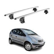 Alu Dachträger für Mercedes A Klasse W168 1997-2004 TÜV T-Nut 75 kg 2tlg Silber