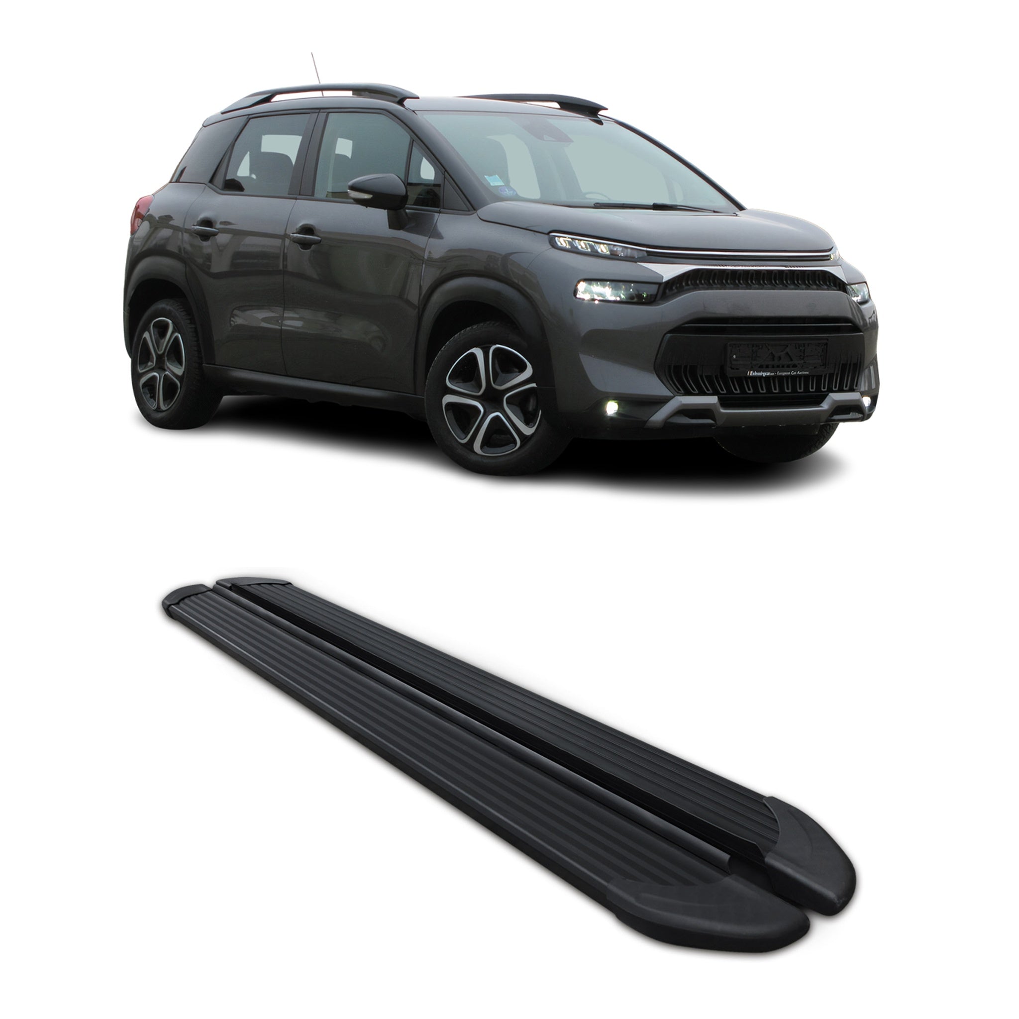 Schweller Trittbretter Schweller für Citroen C3 Aircross 2017-2024 Alu Schwarz