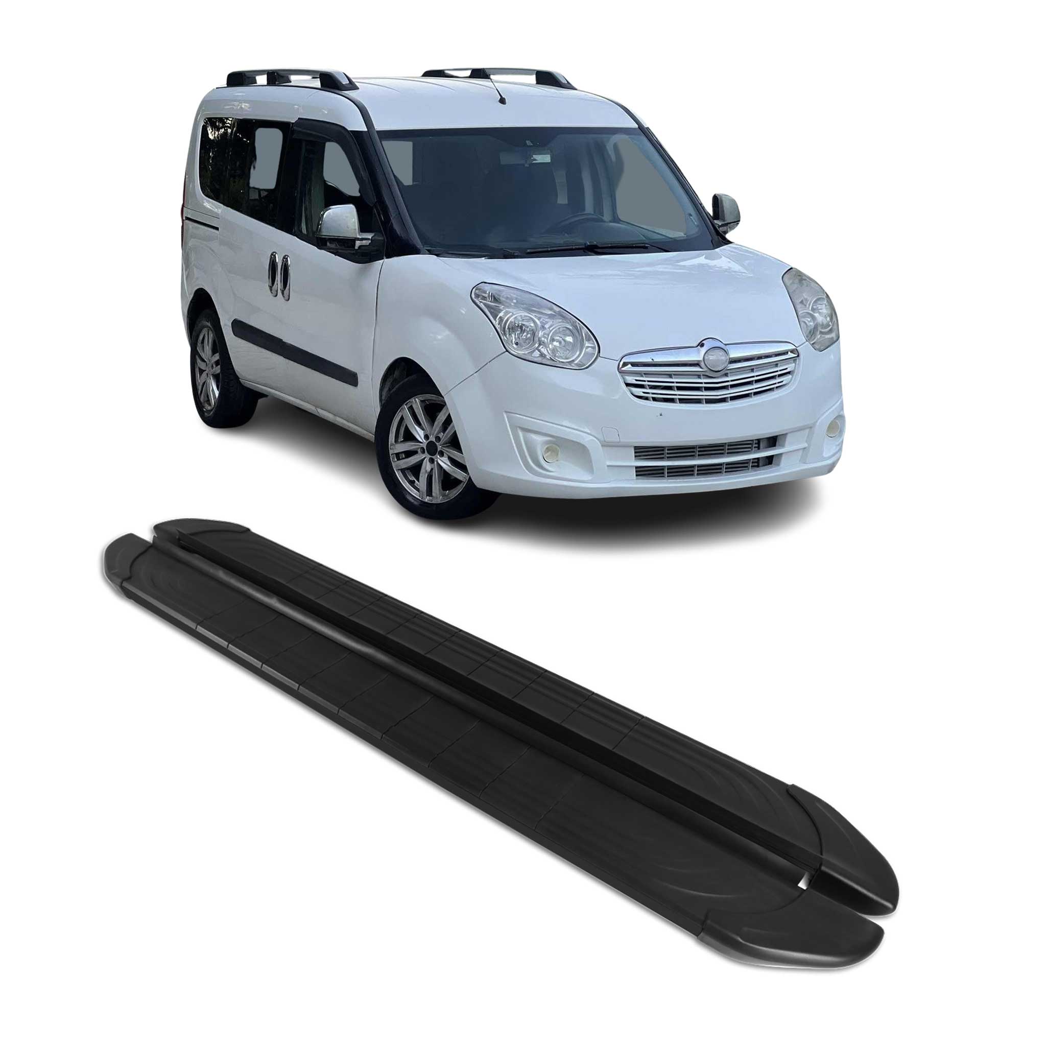 Trittbretter Seitenbretter für Opel Combo L1 Kurzer 2012-2019 Aluminium Schwarz