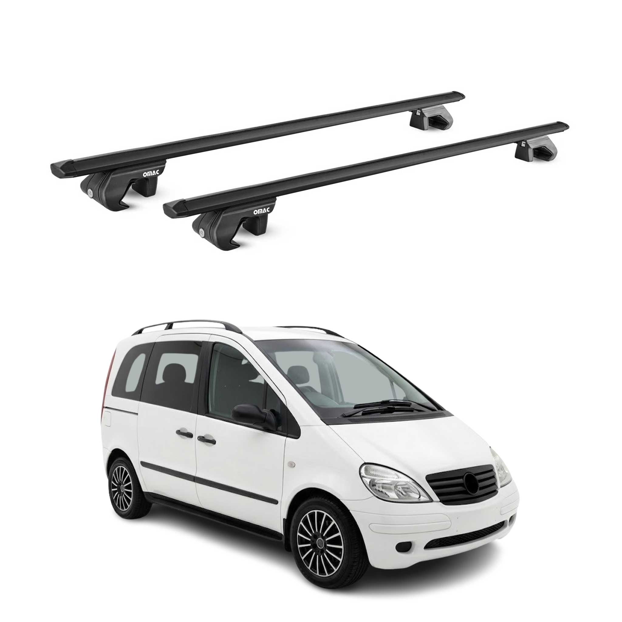 Dachträger Grundtäger für Mercedes Vaneo W414 2001-2005 Alu Schwarz 2 tlg ABE
