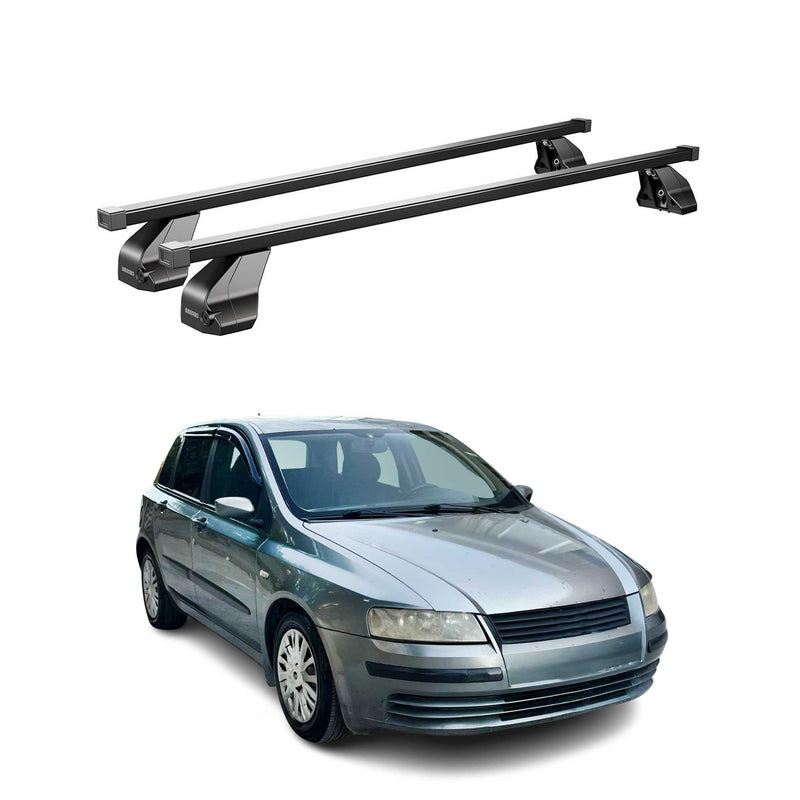 Menabo Dachträger Grundtäger für Fiat Stilo 2001-2010 3tür 75kg Stahl Schwarz 2x