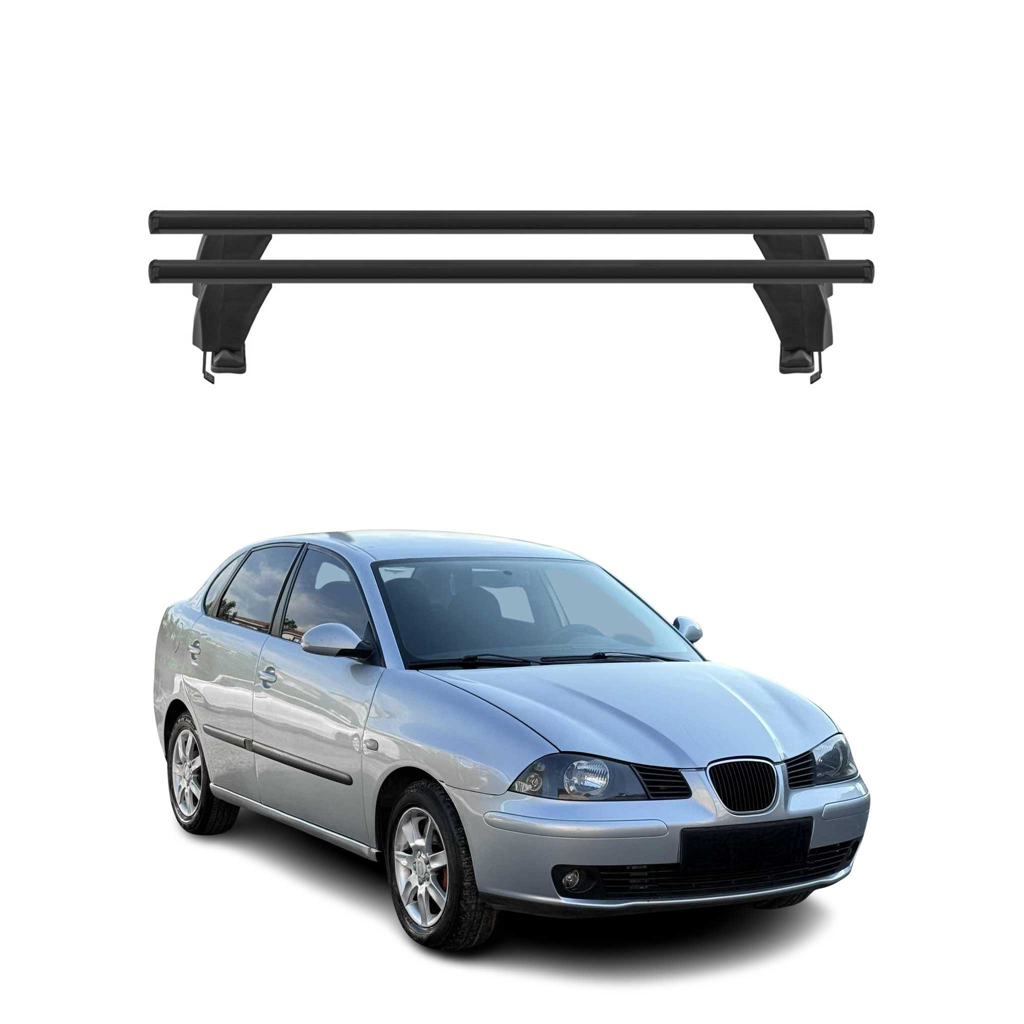 Menabo Dachträger Grundtäger für Seat Cordoba 2002-2009 50kg Alu Schwarz 2 tlg