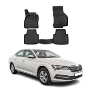OMAC Gummimatten Fußmatten für Skoda Superb III 2015-2024 TPE Automatten Schwarz