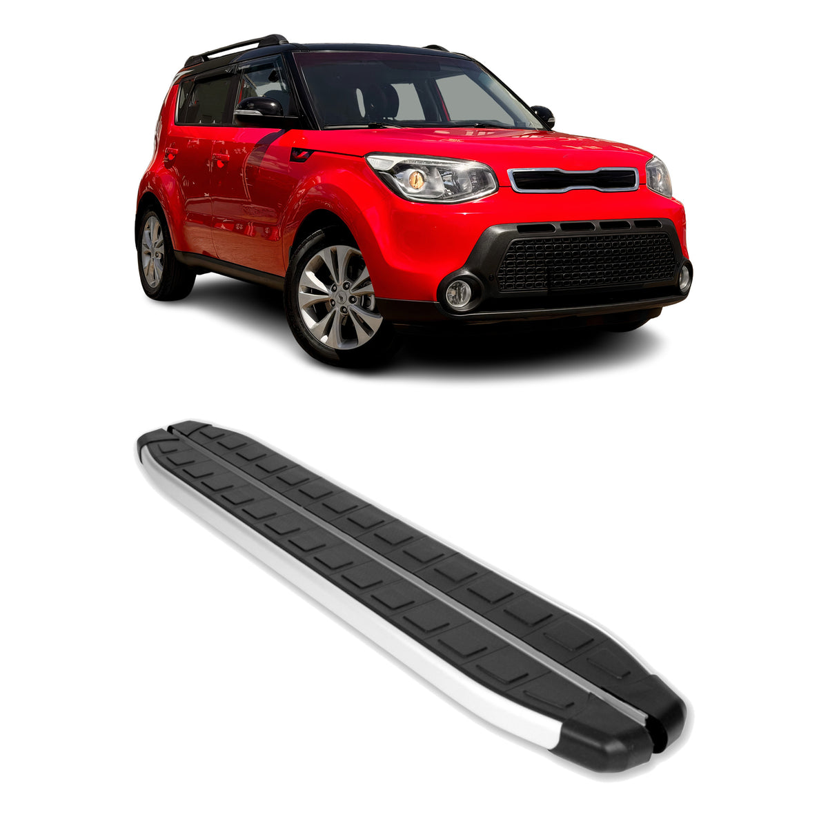 Seitenschweller Seitenbretter Trittbretter für Kia Soul II 2014-2019 Alu Schwarz