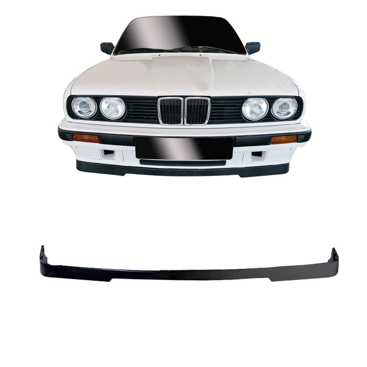JOM Frontspoilerlippe für BMW E30 1982-1994 schwarz matt Sport Look Polypropylen
