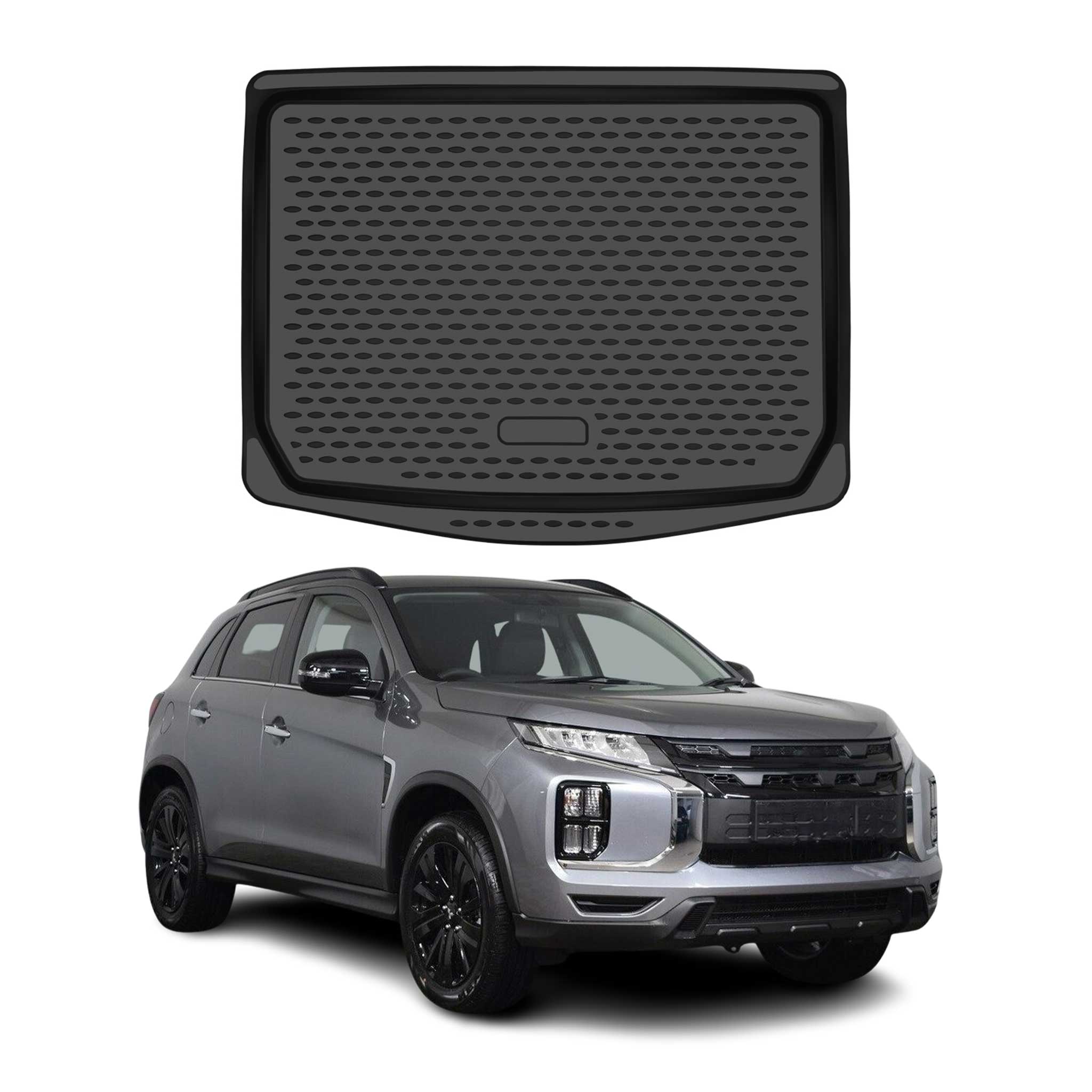 Kofferraummatte Laderaumwanne für Mitsubishi ASX mk2 2023-2026 TPE Schwarz 1 tlg