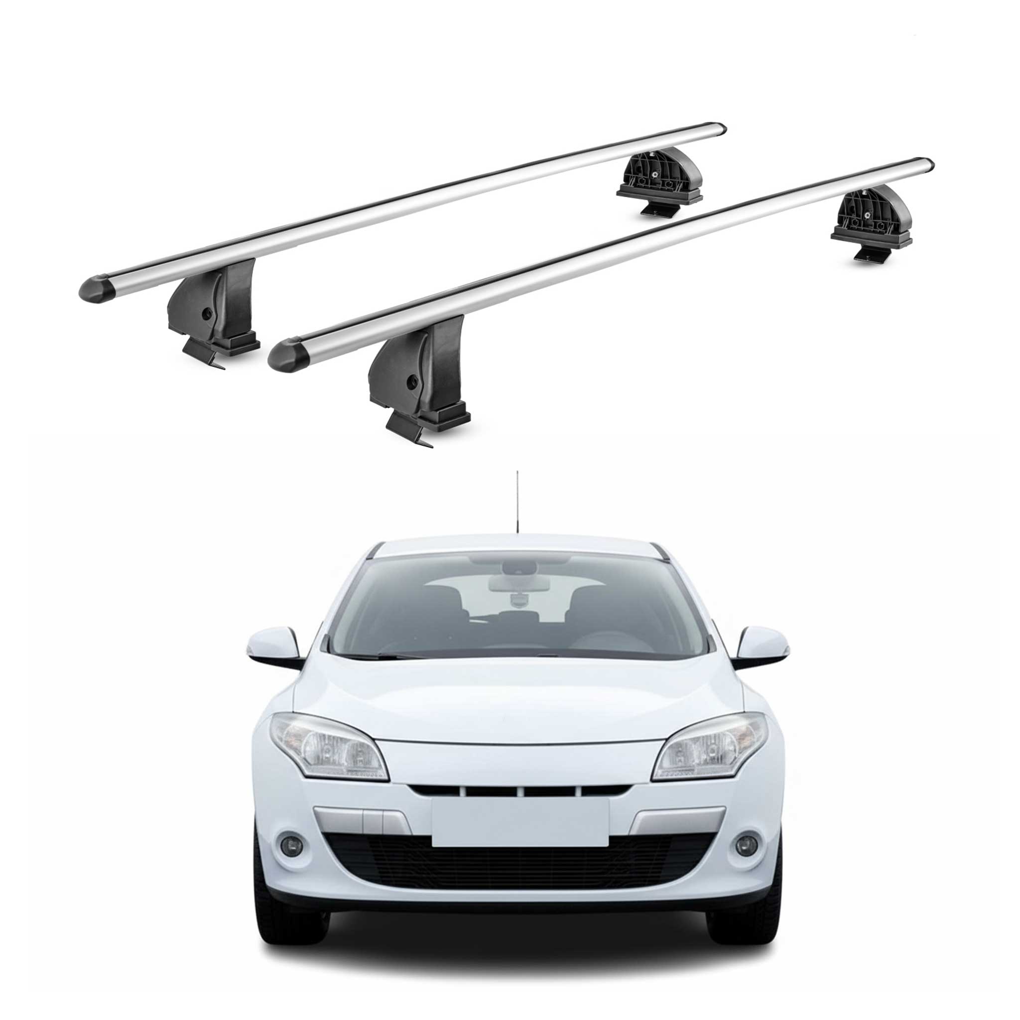 Alu Dachträger für Renault Megane III Schrägheck Kombi 2009-2016 5Tür TÜV Silber