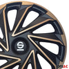 Hubcaps Wheel Trims Sparco Varese 16" Inch Cover Set Gold Black 4x