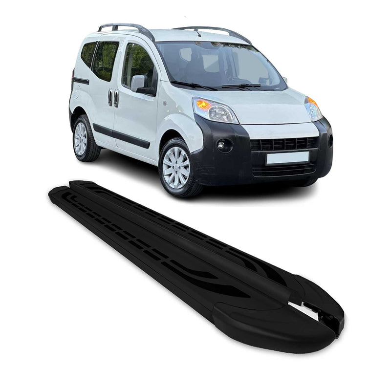 Trittbretter Seitenschweller Seitenbretter für Citroen Nemo 2009-20 Alu Schwarz