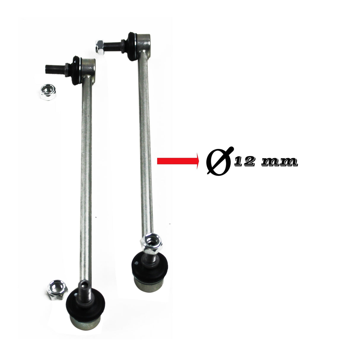 JOM Stabilisator-Koppelstangenset Ø12 mm für Audi/Seat/Skoda/VW 355 mm Gummi