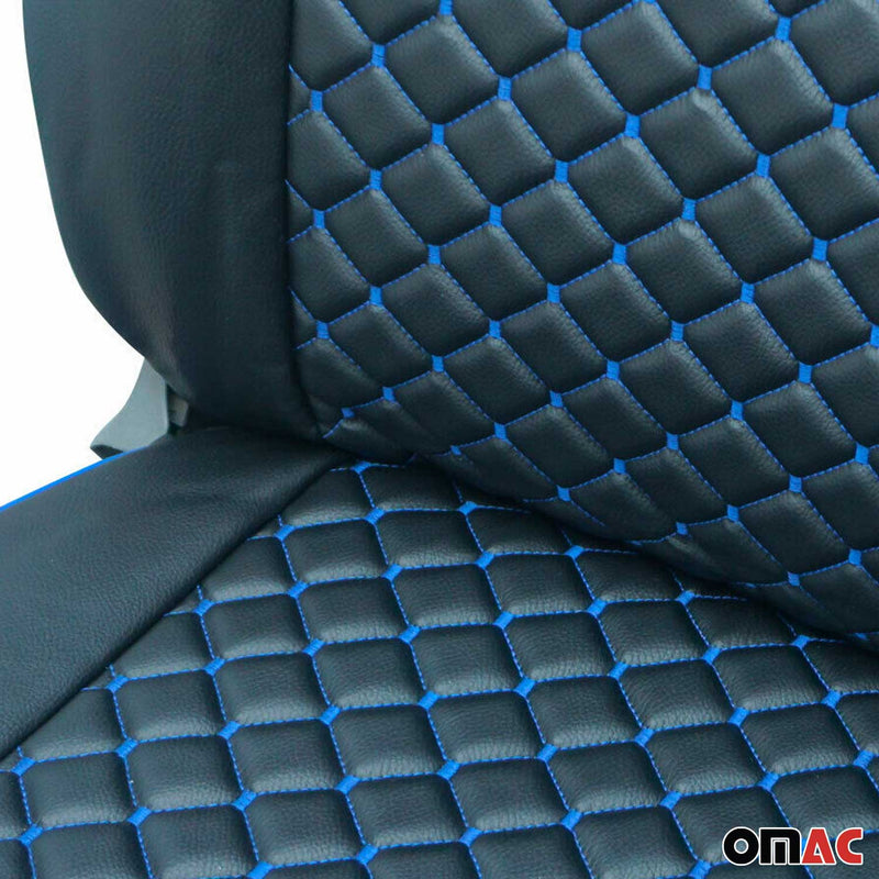 Sitzbezüge für Ford Transit Tourneo Custom 2013-2024 Kunstleder Schwarz Blau