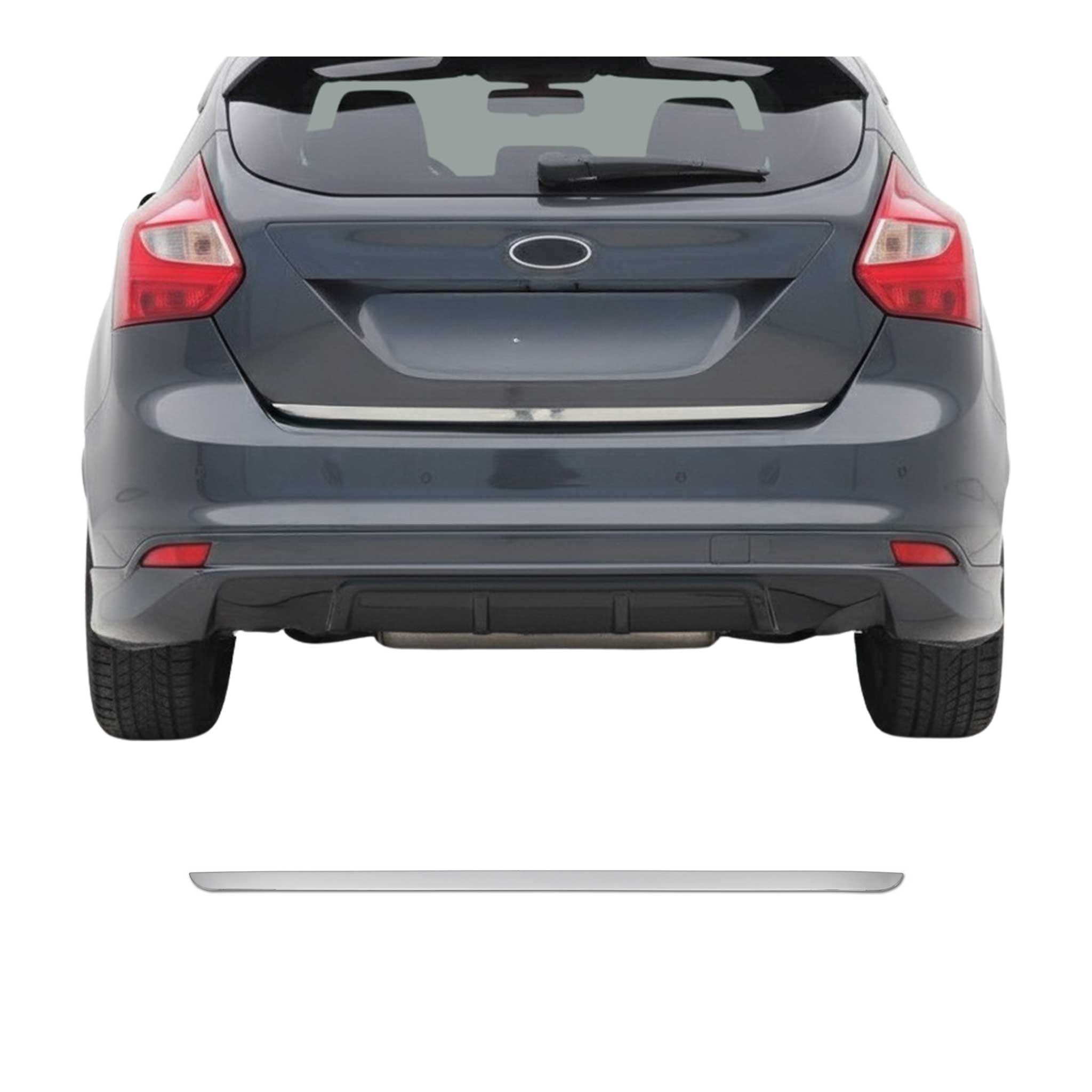 Kofferraumleiste Heckleiste für Ford Focus Schrägheck 2011-2015 Edelstahl Chrom