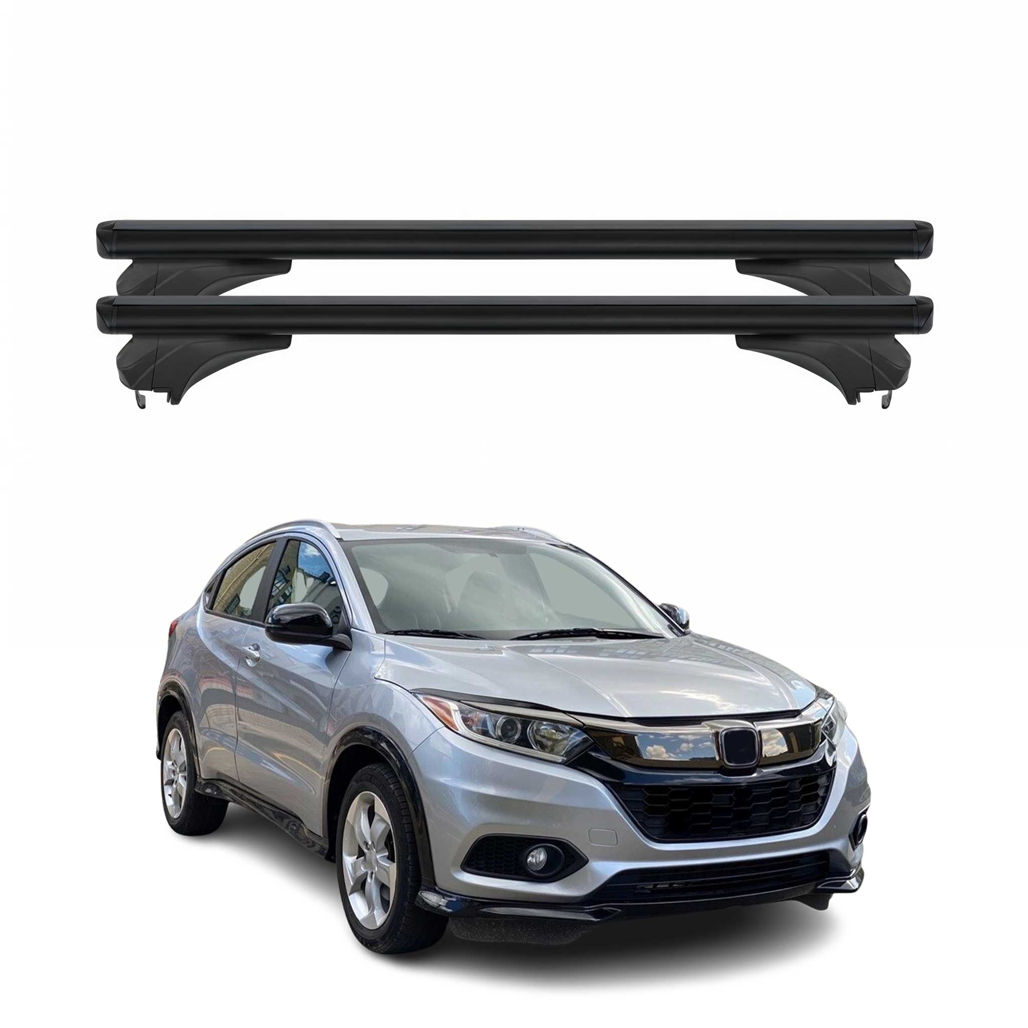 Menabo Dachträger Grundtäger für Honda HR-V 2015-2021 Aluminium Schwarz 2 tlg