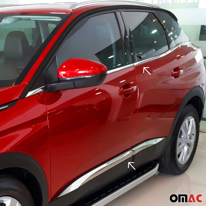 Seitentürleiste Fensterleisten für Peugeot 3008 Active P84 2016-2024 Chrom Satz