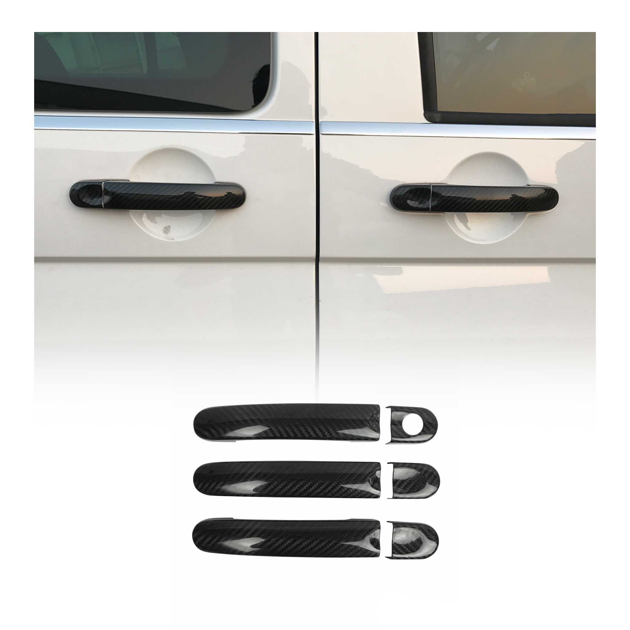 Türgriff Blende Carbon für VW Caddy 2003-2015 3Tür Kohlefaser Schwarz 6tlg