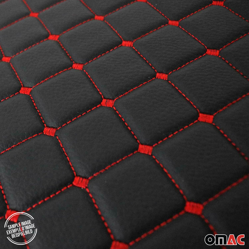 Fußmatten Leder Automatten für Audi Q7 4LB 2006-2015 Kunstleder Schwarz Rot 4tlg