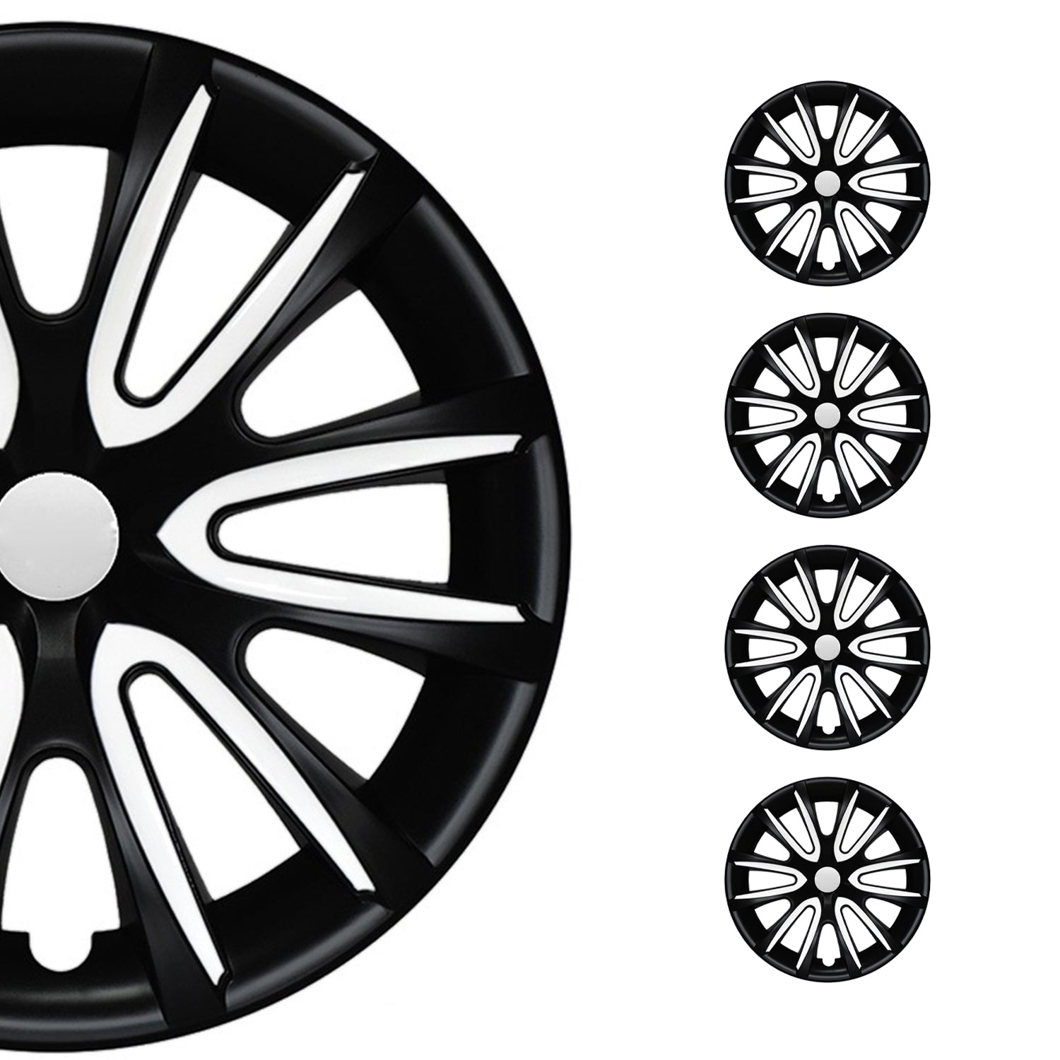 4x Radblenden Radkappen Radzierblende für 16" Zoll Stahlfelgen Matt Schwarz weiß