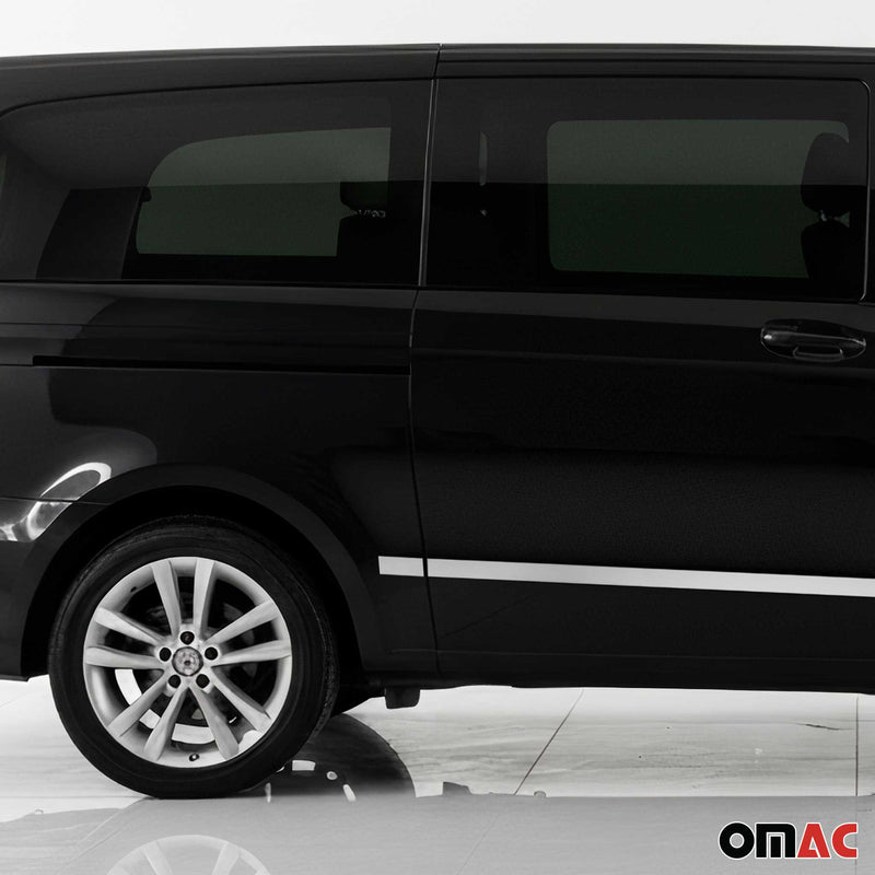 Seitentürleiste Türschutz für Mercedes Vito 2014-2025 L3 Langer Schiebetür Chrom