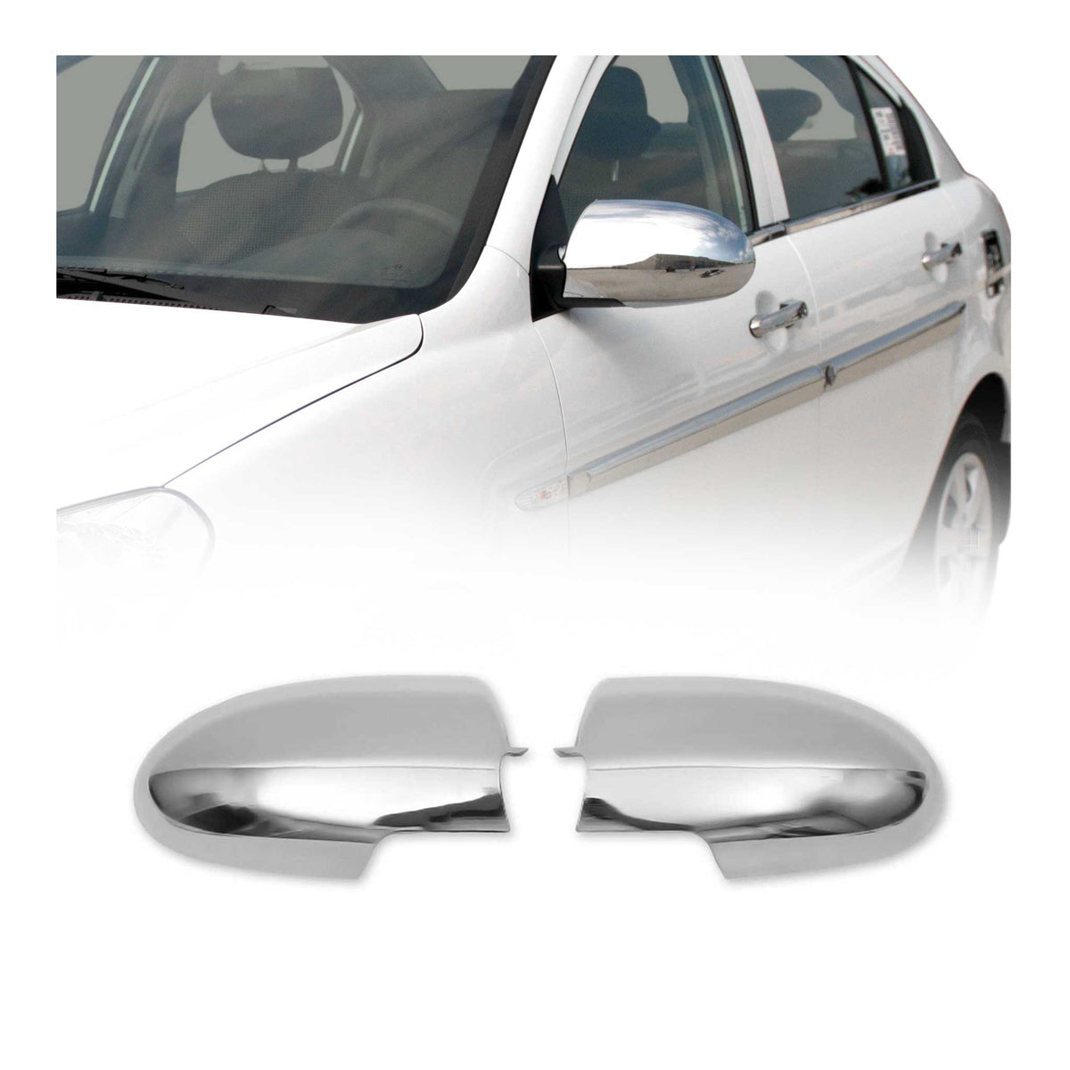 Spiegelkappen Spiegelabdeckung für Hyundai Accent mk3 2005-2010 Chrom ABS B-Ware