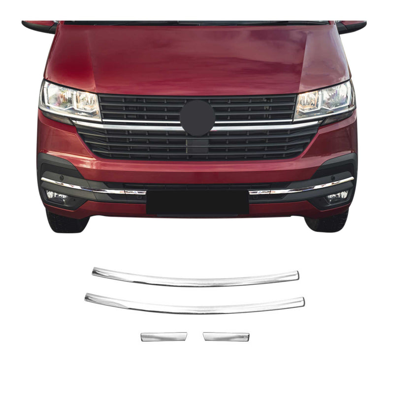 Kühlergrill Leisten für VW T6.1 Transporter 2019-2024 Highline Chrom 4x