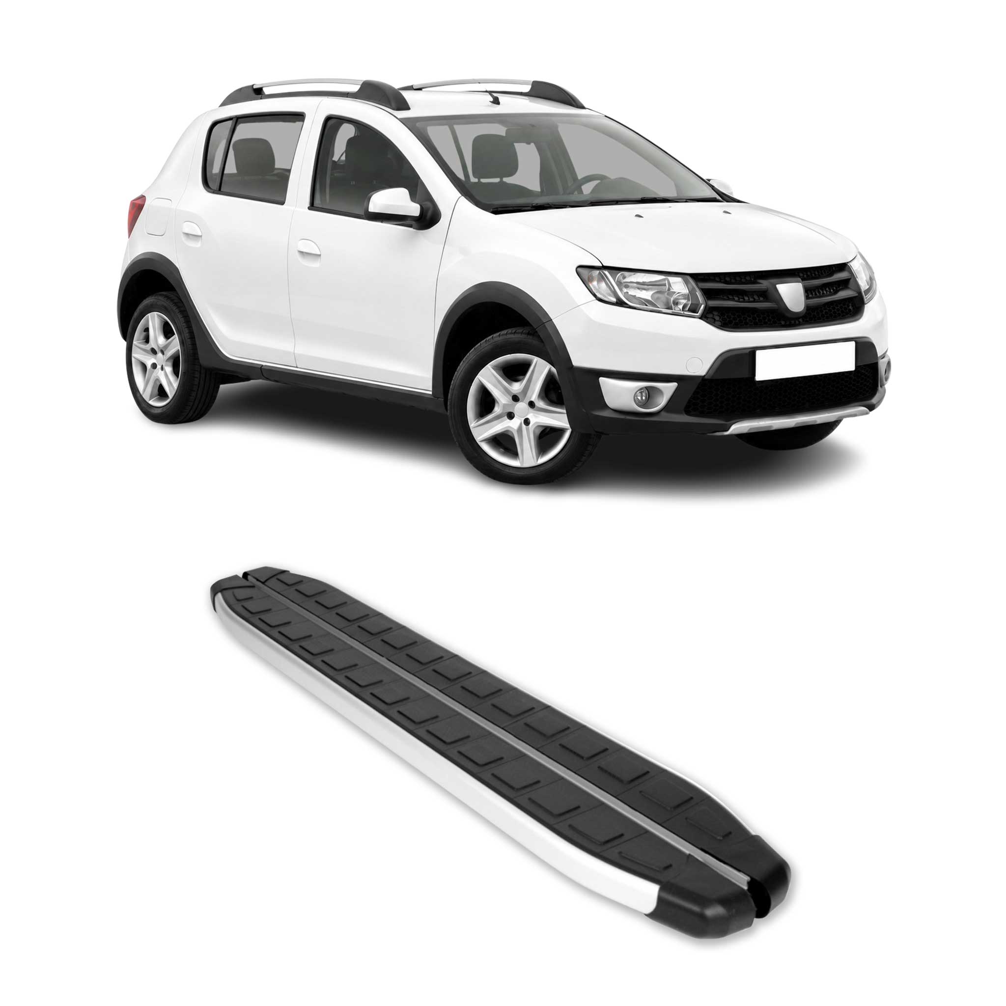 Seitenbretter Trittbretter für Dacia Sandero Stepway 2013-2020 Aluminium Schwarz
