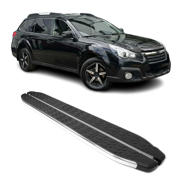Trittbretter Seitenschweller für Subaru Outback 2009-2014 Edelstahl Schwarz Grau